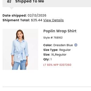 Loft Poplin Wrap Blouse